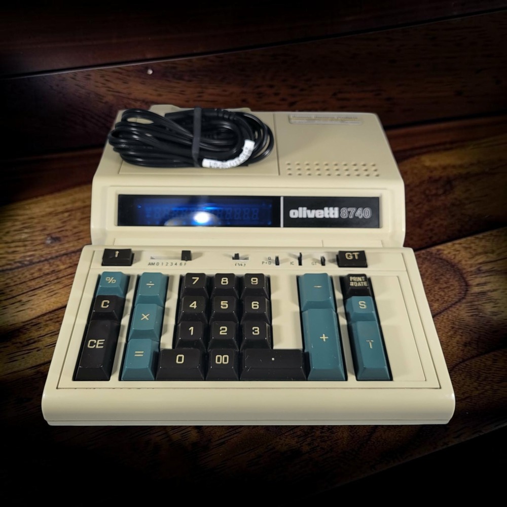 Olivetti 8740 Printing Calculator VFD Display Desktop Adding Machine TESTED Vtg
